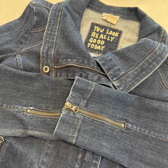Dick&Jayne Jackets & Blazers - Dick & Jayne Los Angeles Denim Jacket Women's Asymmetrical Zip Front Size MED